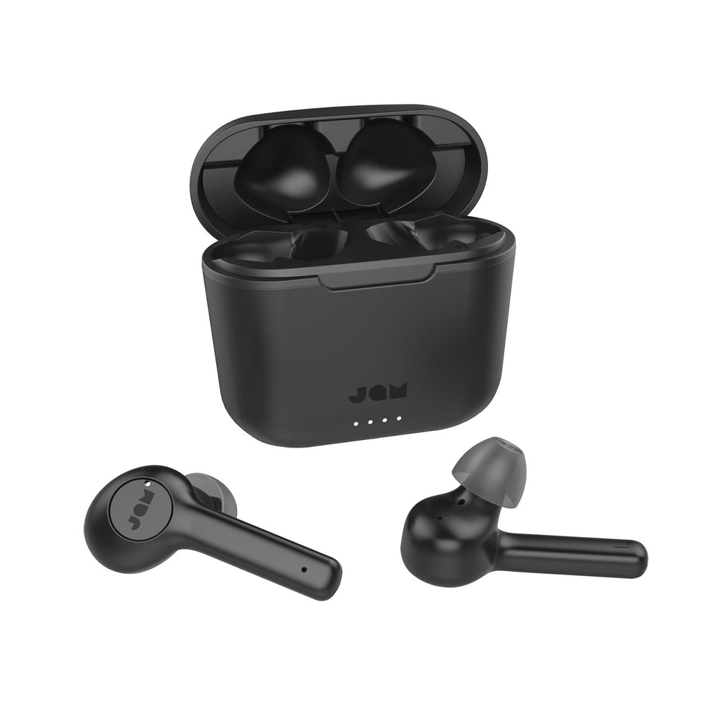 Jam Audio ANC True Wireless Earphones Black with case Front View